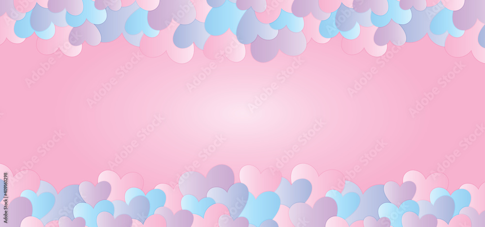 Vector background for Happy Valentine's Day, Women's Day, Mother's Day, and birthday greeting card design with heart symbol