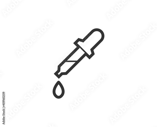 Pipette icon. Medical black line sign. Premium quality graphic design pictogram. Outline symbol icon for web design, website and mobile app on white background. Monochrome icon of cancer. 