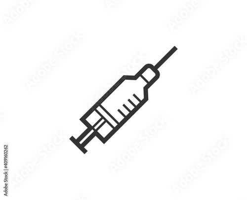 Syringe icon. Medical black line sign. Premium quality graphic design pictogram. Outline symbol icon for web design, website and mobile app on white background. 