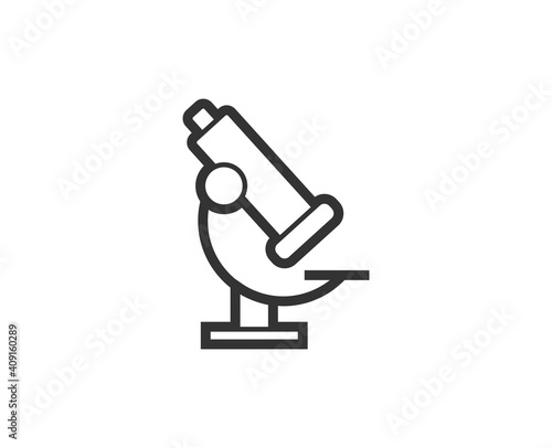 Microscope icon. Medical black line sign. Premium quality graphic design pictogram. Outline symbol icon for web design, website and mobile app on white background. 