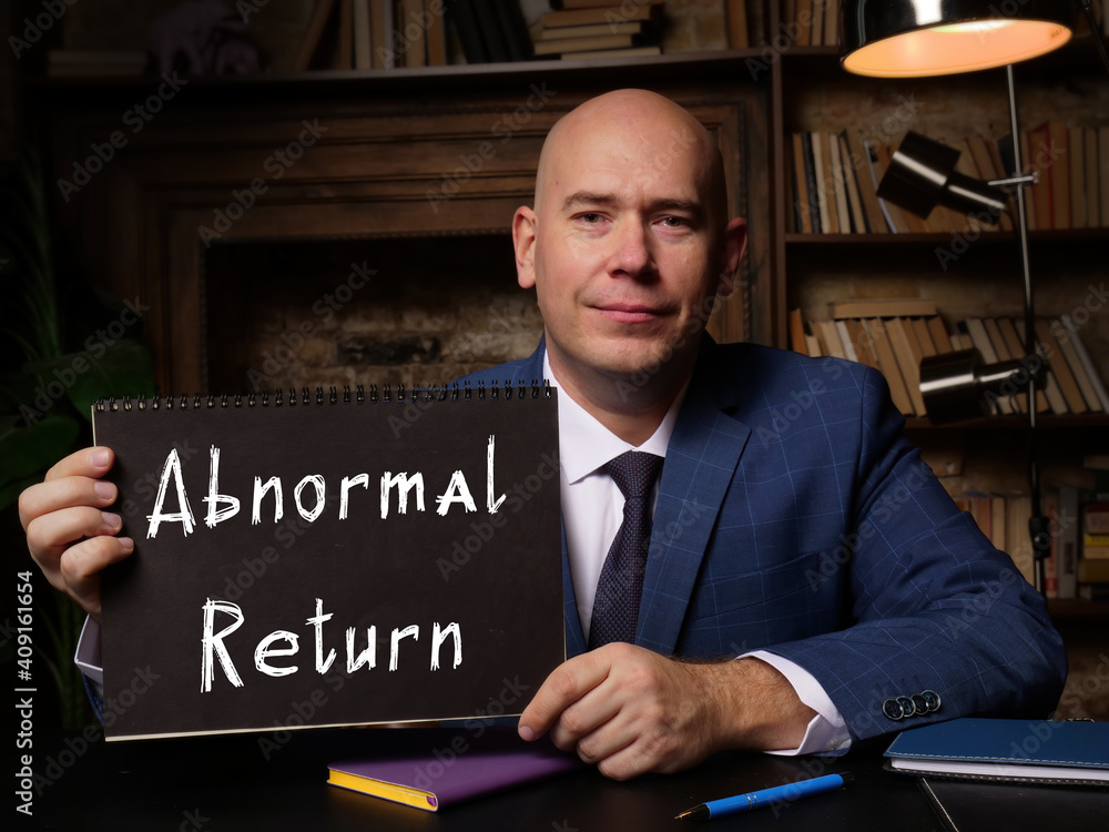 Foto Abnormal Return phrase on black notepad.