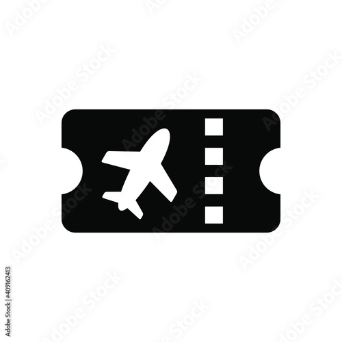 Airplane ticket icon vector graphic illustration