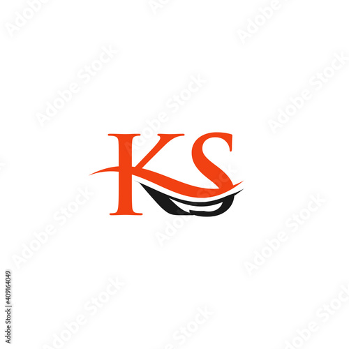 KS Letter Linked Logo for business and company identity. Initial Letter KS Logo Vector Template.