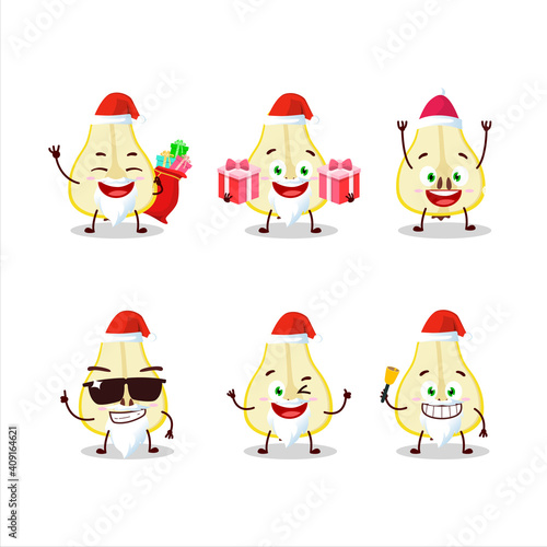 Santa Claus emoticons with slash of yellow pear cartoon character
