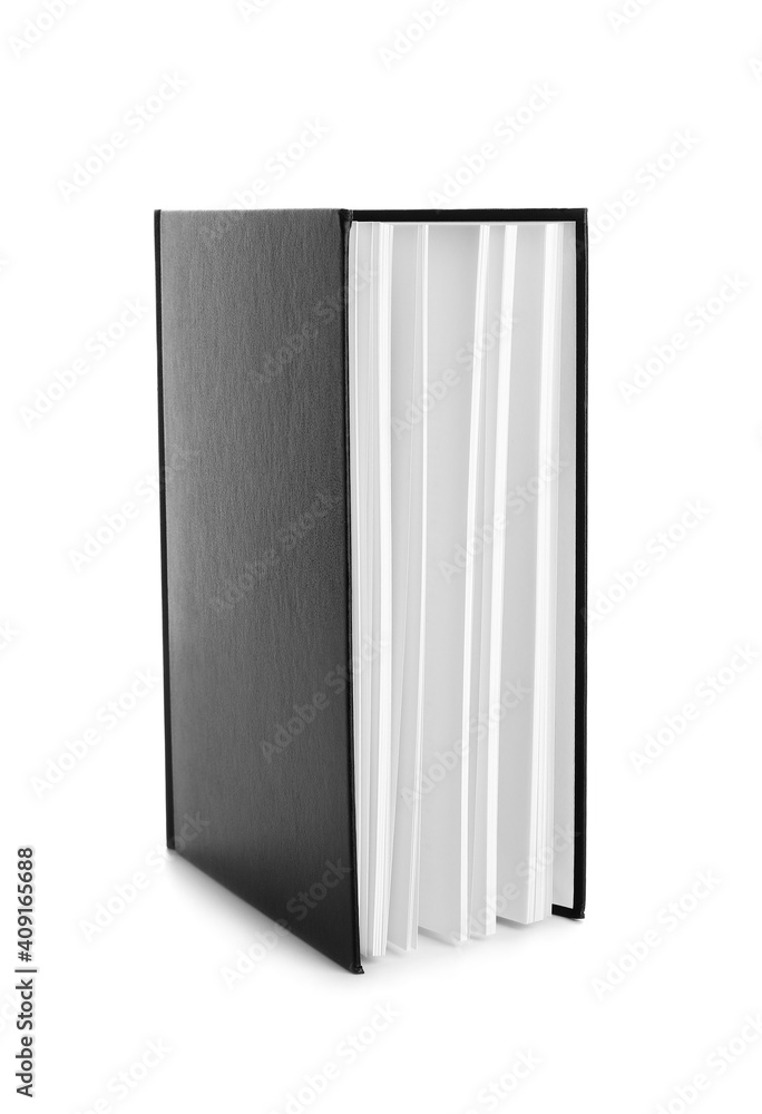 Book with black cover on white background Book with black cover on white background
