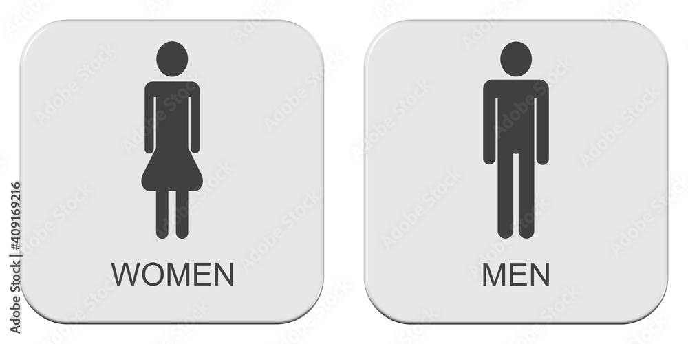 Schild Männer und Frauen als Illustration Schild Männer und Frauen als Illustration