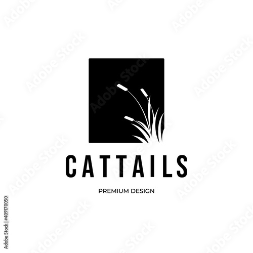 logo design minimalist vector illustration cattails