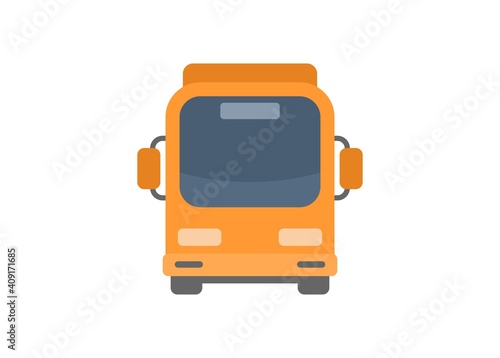 Front view of a bus. Simple flat illustration.