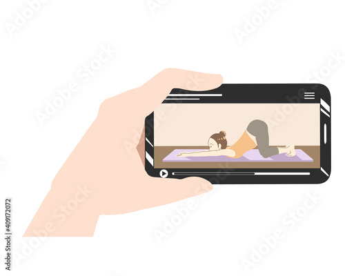 スマホ　横画面　ヨガ　動画　線無し