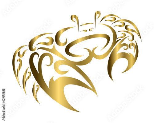 Line art vector logo of Fiddler crabs. It is sign of cancer zodiac. 