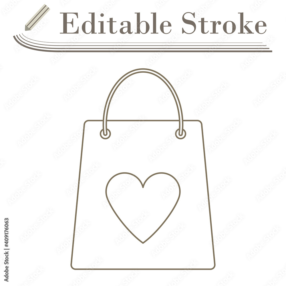 Shopping Bag With Heart Icon Shopping Bag With Heart Icon