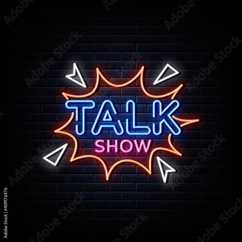 Talk Show Neon Signs Style Text Vector