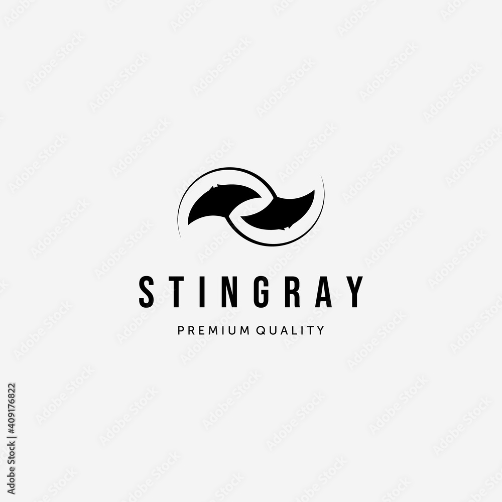 Twin Manta Fish Logo Vector Design of Stingray Illustration Vector, Underwater Concept with Aquarium Twin Manta Fish Logo Vector Design of Stingray Illustration Vector, Underwater Concept with Aquarium