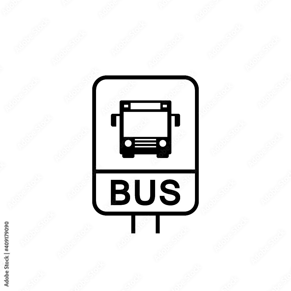 Bus stop icon isolated on white background Bus stop icon isolated on white background