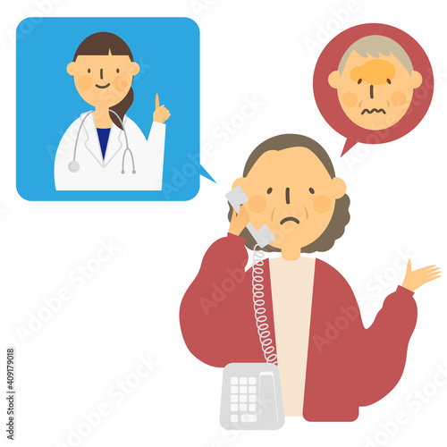 A woman who talks to a doctor on the phone instead of her husband