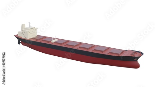 Bulk Carrier big cargo ship isolated 3d rendering photo