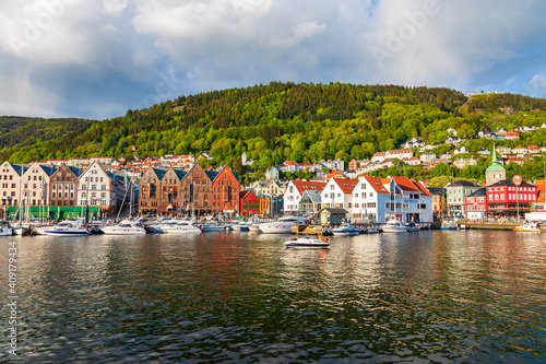 View at the city Bergen in Norway