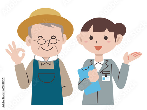 業者が農家に説明