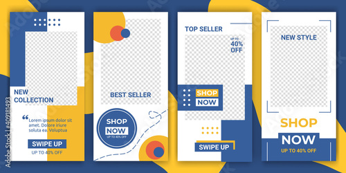Editable ig story social media for sale discount and product promotion. Stories, posts and elements. Modern aesthetic elegant minimalistic style for social networks story. Vector illustration