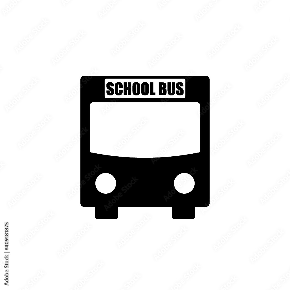 School bus icon isolated on white background School bus icon isolated on white background
