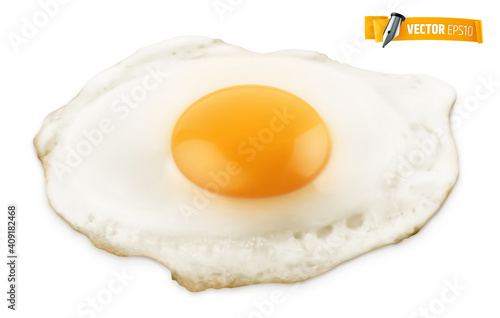 Oeuf au plat vectoriel sur fond blanc