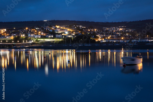 A view across the Teign River from Shaldon to Teignmouth in Devon at night © Peter Greenway