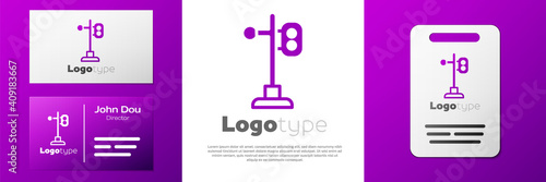 Logotype Train traffic light icon isolated on white background. Traffic lights for the railway to regulate the movement of trains. Logo design template element. Vector.