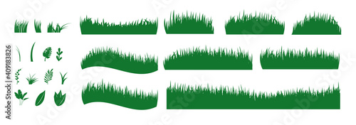 Grass vector collection - Set of grass and plant graphical resources.