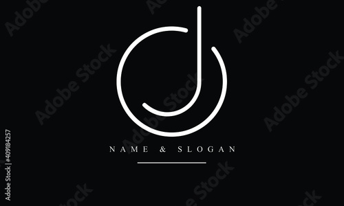 OJ, JO, O, J abstract letters logo monogram