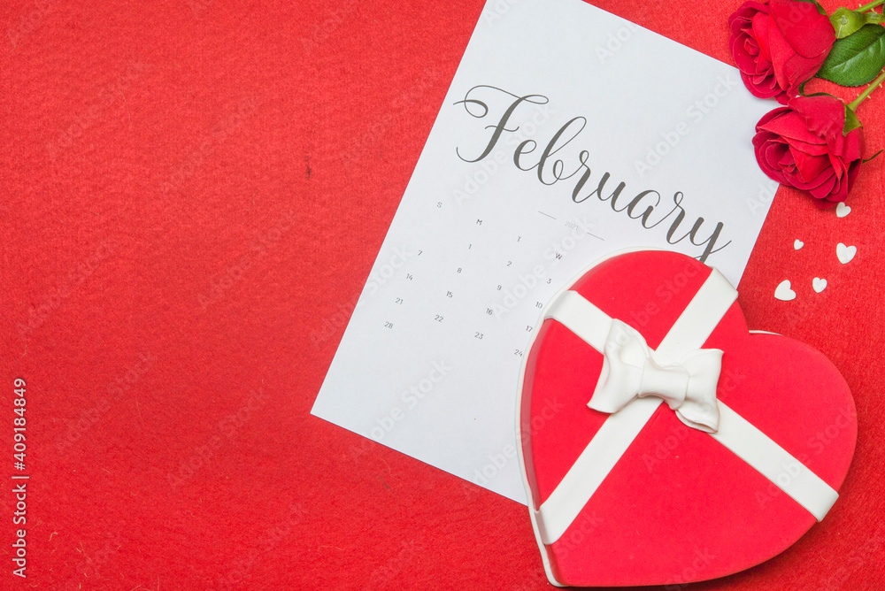 February Calendar, valentine day with toppings February Calendar, valentine day with toppings