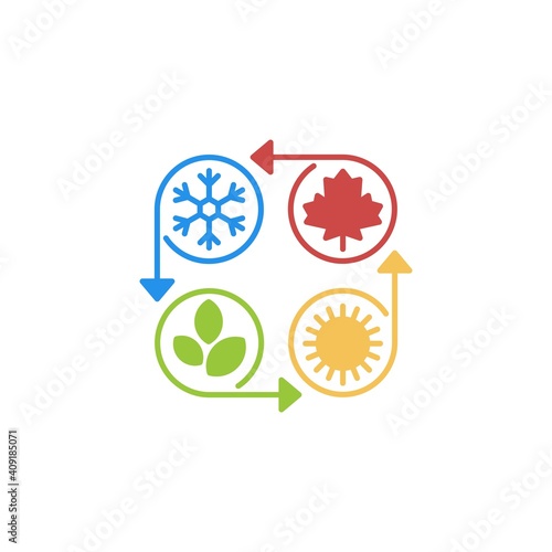 Four seasons change rotation. Vector logo icon template