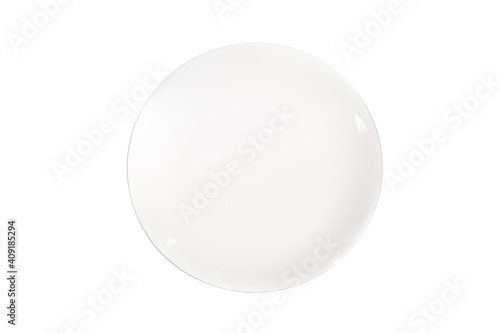 Close-Up Of Ceramic Empty white  Plate isolated on white background