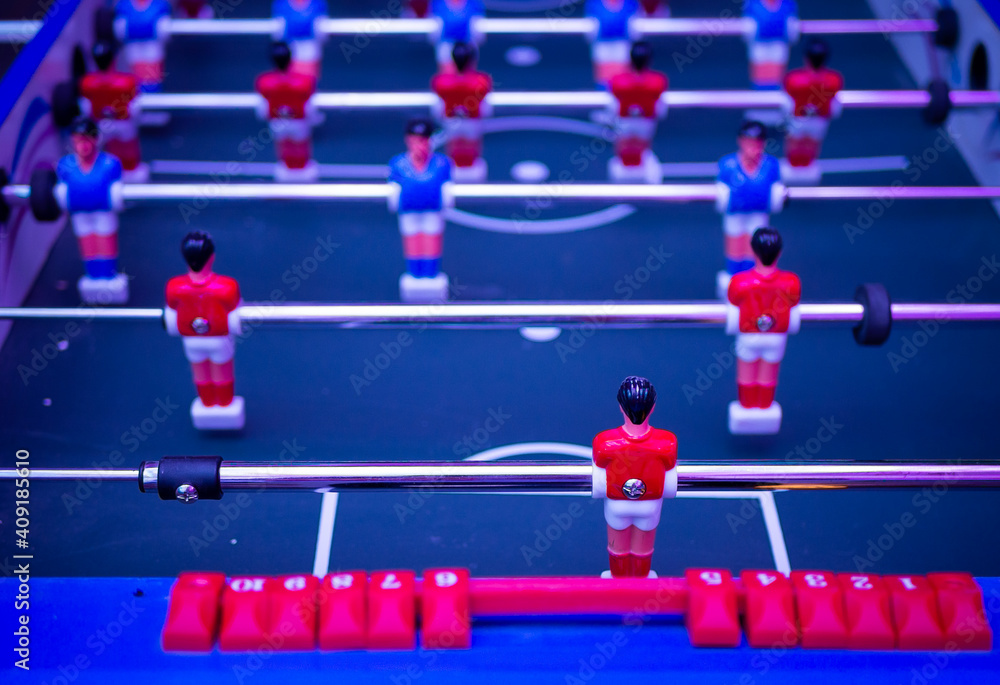 Fototapeta premium Vintage Foosball, Table Soccer or Football Kicker Game