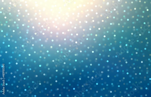 Glitter pattern on blue glowing background. Holidays dexorative texture.