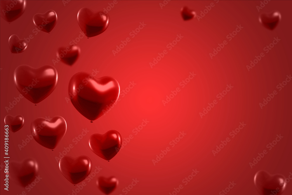 red heart balloons isolated on red background red heart balloons isolated on red background