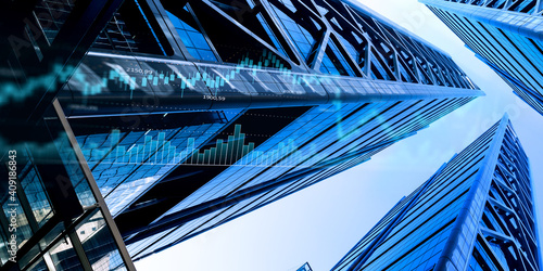 Glass wall of modern building