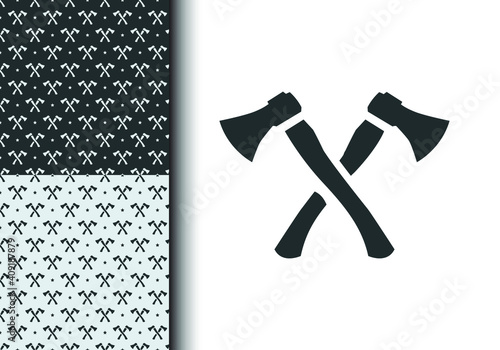 Cross object seamless pattern vector. For printing, texture, background, business, department, hobbies. Eps 10. Axe pattern