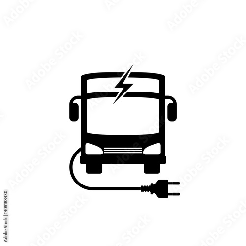 Electric bus icon isolated on white background