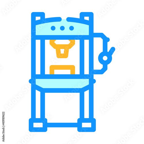 hydraulic press color icon vector illustration flat