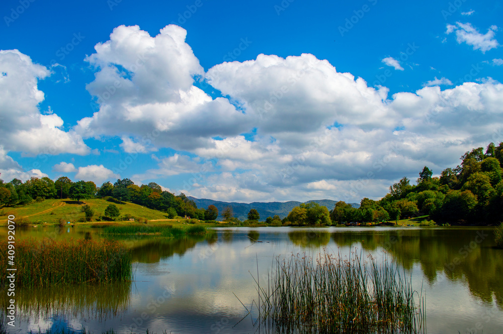 Picturesque view of Tsover Lake in the village of Dsegh, Armenia