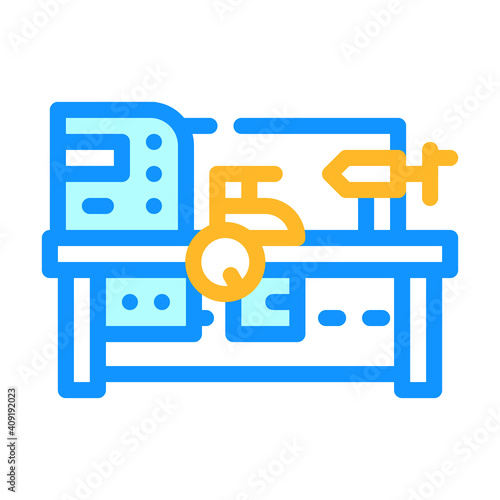 screw-cutting lathe color icon vector illustration flat