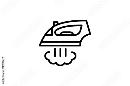 Iron icon. Vector linear sign, symbol, logo of iron for mobile concept and web design. Icon for the website of the store of household appliances, gadgets and electronics.