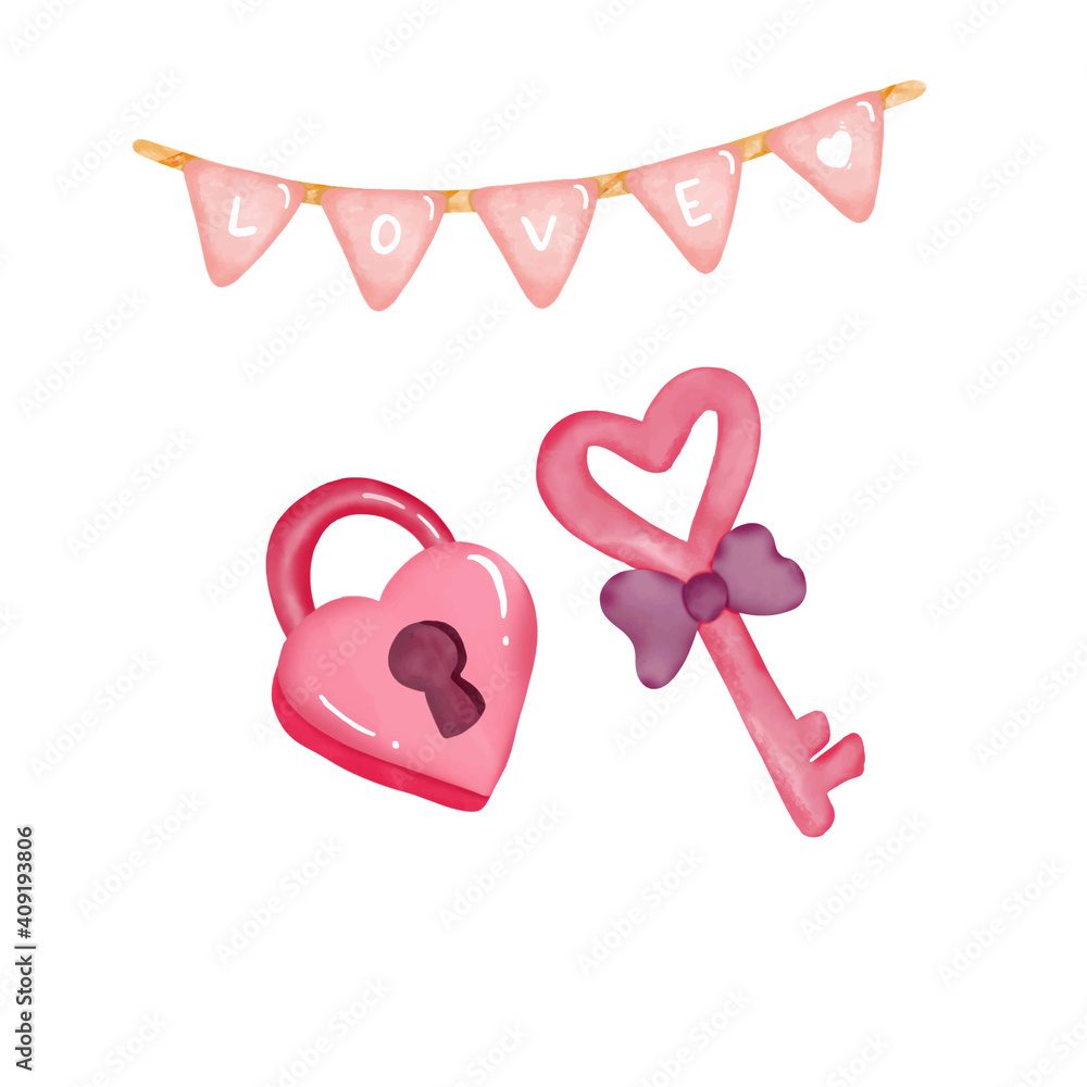 Art & Illustration water color valentine day