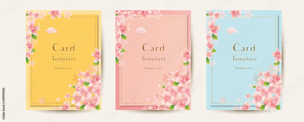 エレガントな花のベクターイラスト　ウェディング　春,Set of floral  elegant  templates. Elegant Spring Flowers Vector Background