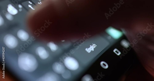 4K Video close up hand text on mobile phone screen keyboard. Concept for digital lifestyle and technology.