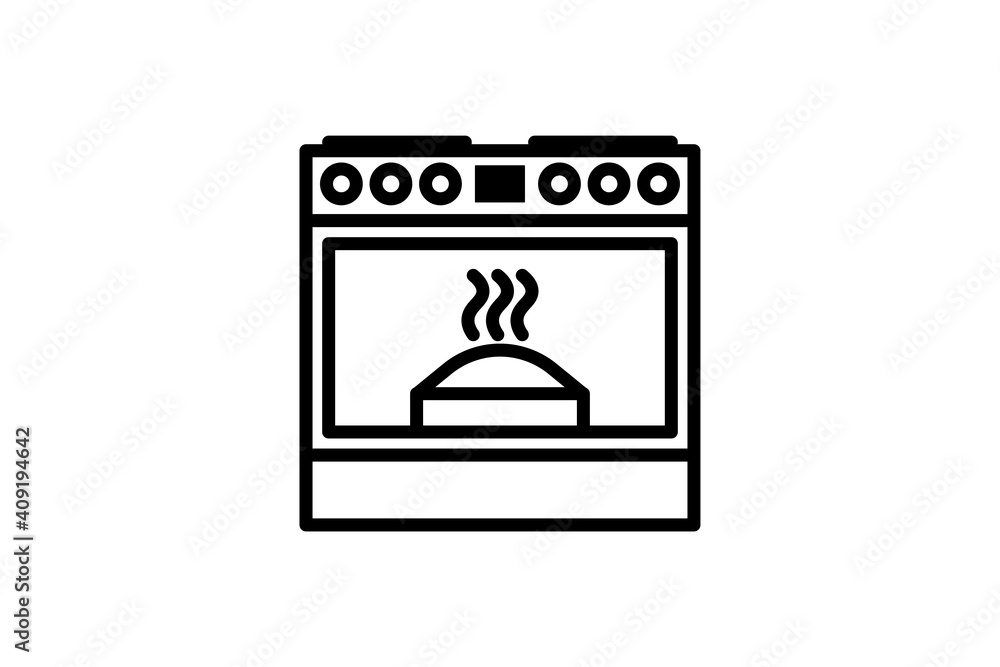 Stove icon. Vector linear sign, symbol, logo of kitchen stove for mobile concept and web design. Icon for the website of the store of household appliances, gadgets and electronics. Stove icon. Vector linear sign, symbol, logo of kitchen stove for mobile concept and web design. Icon for the website of the store of household appliances, gadgets and electronics.