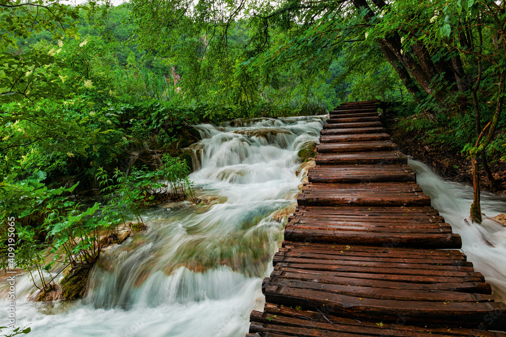 beautiful waterfalls in Plitvice Lakes National Park, Croatia beautiful waterfalls in Plitvice Lakes National Park, Croatia