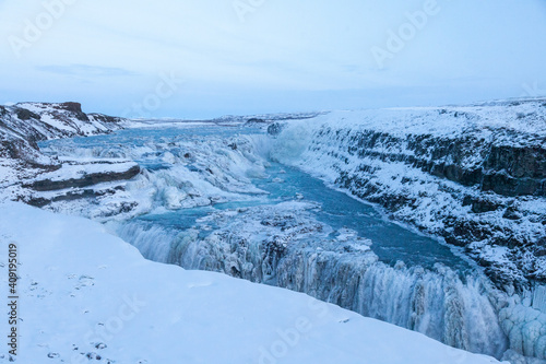 Gullfoss, Iceland - 01/02/2018 : Gullfoss one of the most beautiful waterfall in Iceland. 