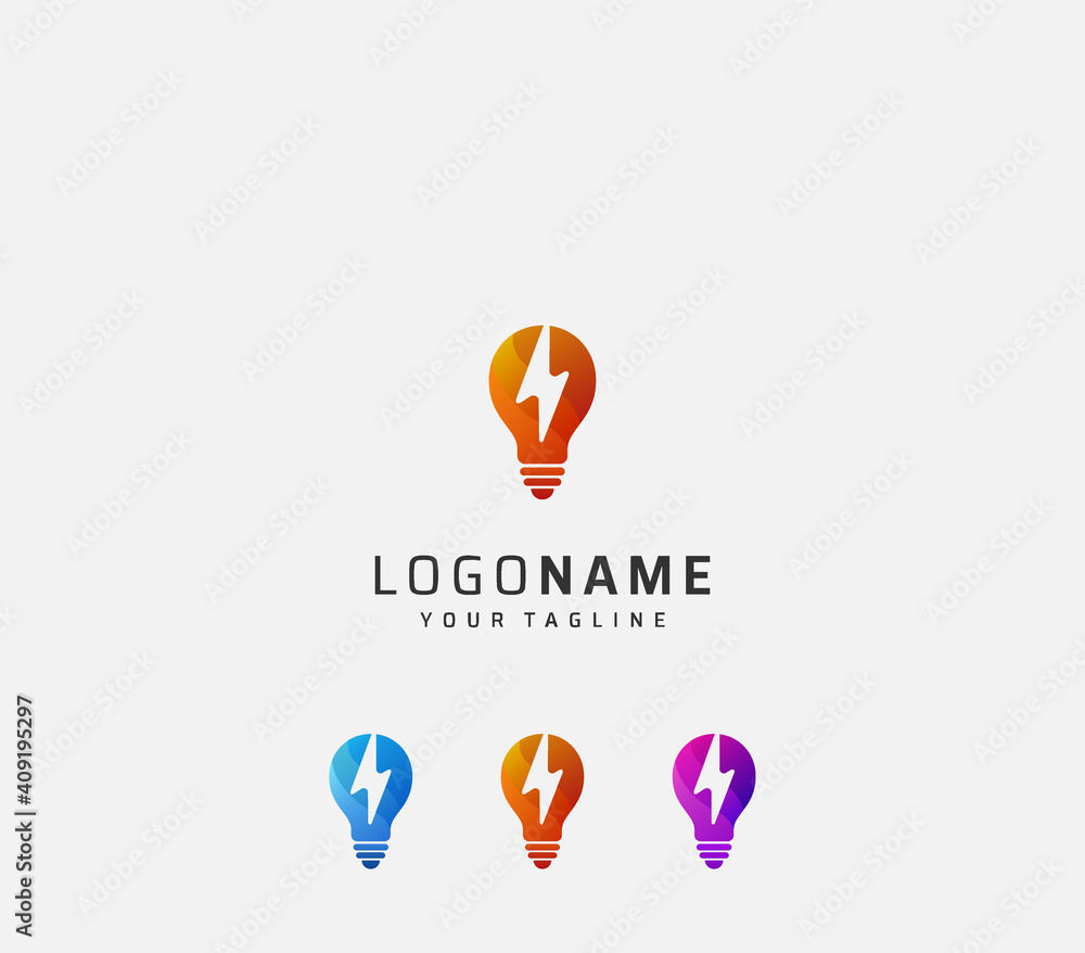 electric bulb logo design vector electric bulb logo design vector