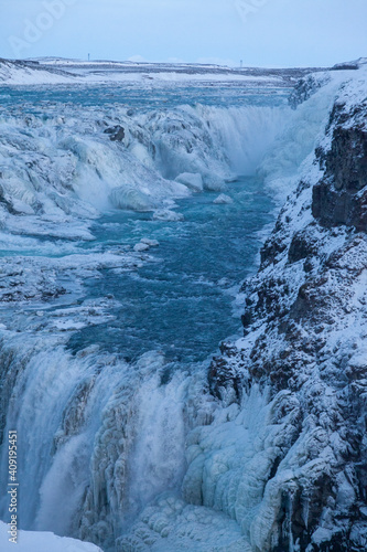 Gullfoss, Iceland - 01/02/2018 : Gullfoss one of the most beautiful waterfall in Iceland. 